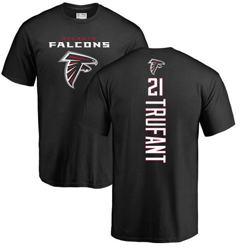 Atlanta Falcons Men Black Desmond Trufant Backer NFL Football #21 T Shirt